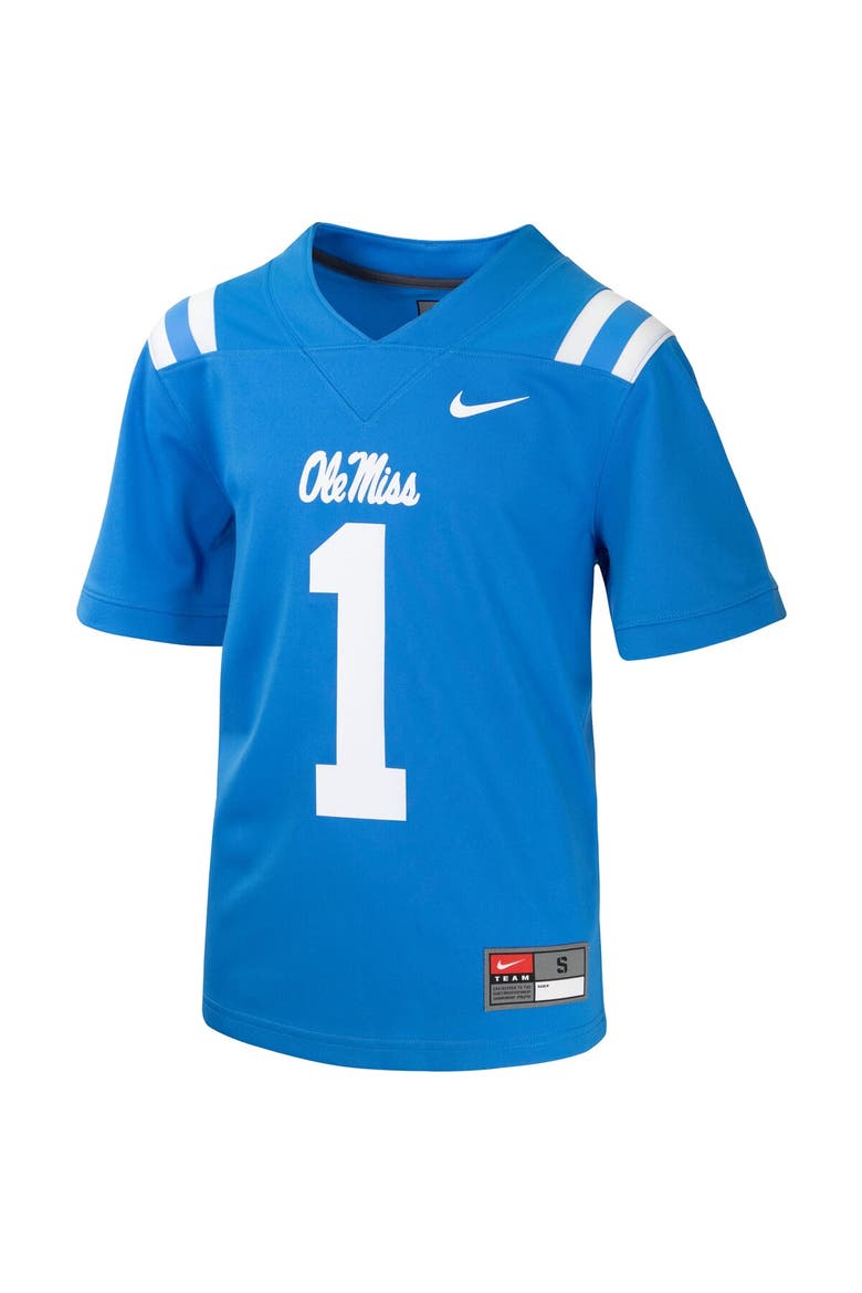 Youth Nike #1 Powder Blue Ole Miss Rebels Untouchable Football Jersey, Alternate, color, Powder Blue