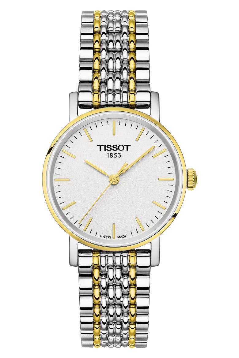 Everytime Bracelet Watch, 30mm, Main, color, SILVER/ WHITE/ GOLD