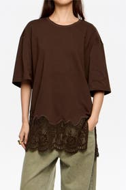 Bimba y Lola Oversize Lace T-Shirt