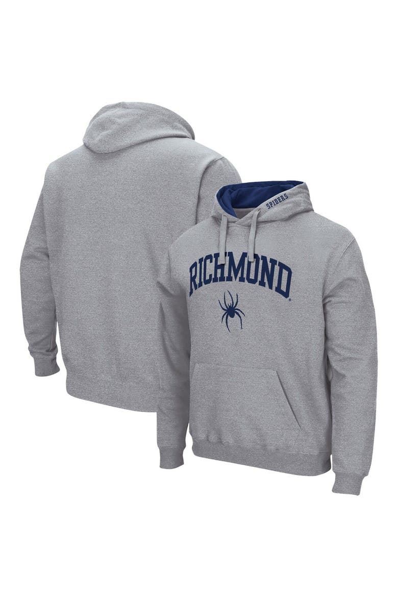 Men's Colosseum Heathered Gray Richmond Spiders Arch and Logo Pullover Hoodie, Main, color, Heather Gray