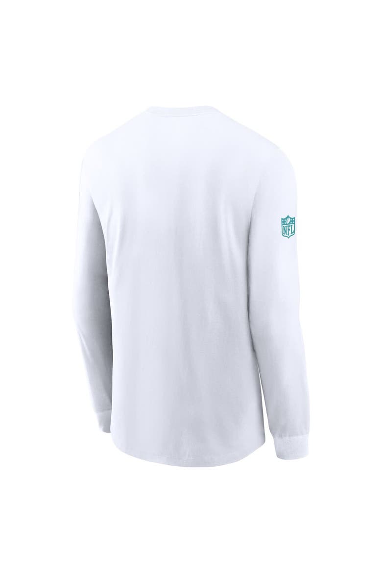Men's Nike White Miami Dolphins Sideline Performance Long Sleeve T-Shirt, Alternate, color, White
