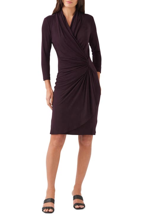 Cascade Faux Wrap Dress
