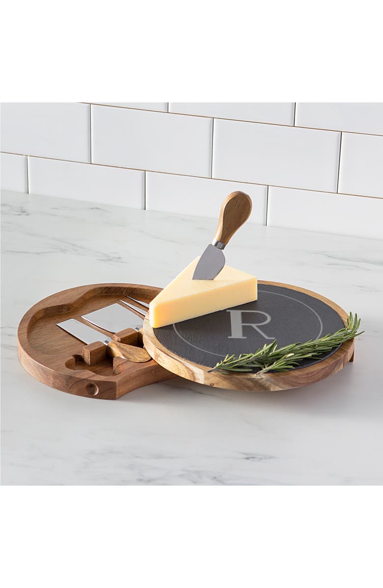 Cathy's Concepts Monogram 5-Piece Cheese Board & Utensil Set, Alternate, color,