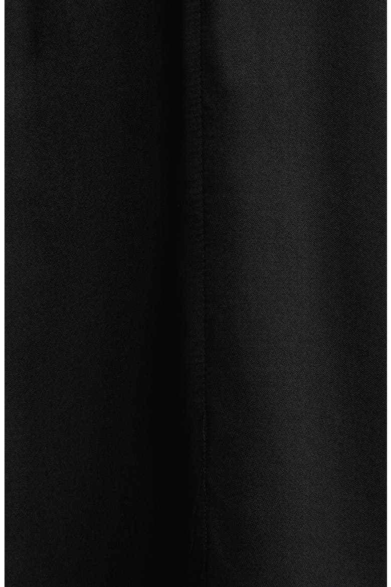 Namsha Draped Satin Midi Dress, Alternate, color, BLACK