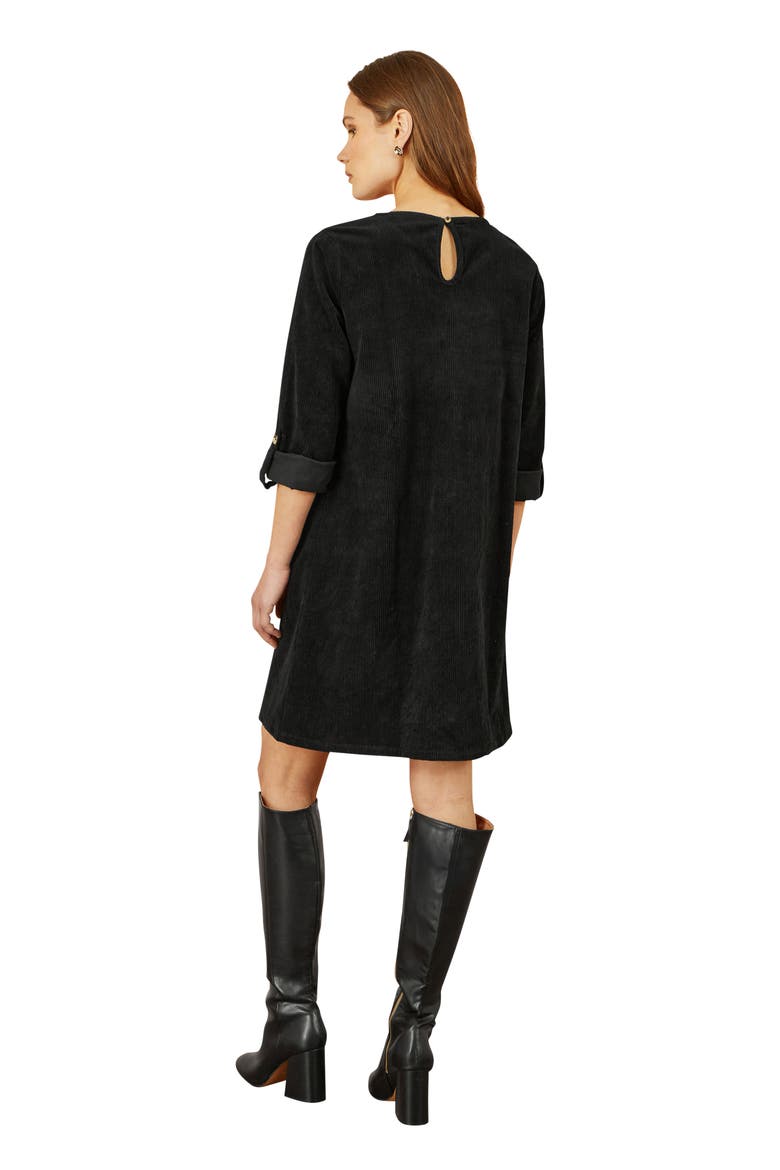 Cord Tunic Dress With Pockets, Alternate, color, Black