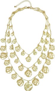 Adornia Bohemian Disc Layered Necklace