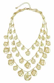 Adornia Bohemian Disc Layered Necklace