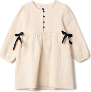 Charlotte & George Button Front A-Line Woven Ribbon Dress