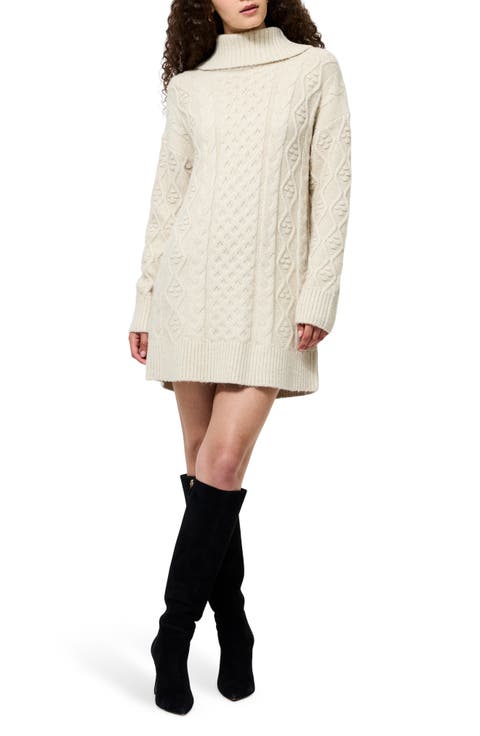 Makira Long Sleeve Cable Stitch Sweater Dress