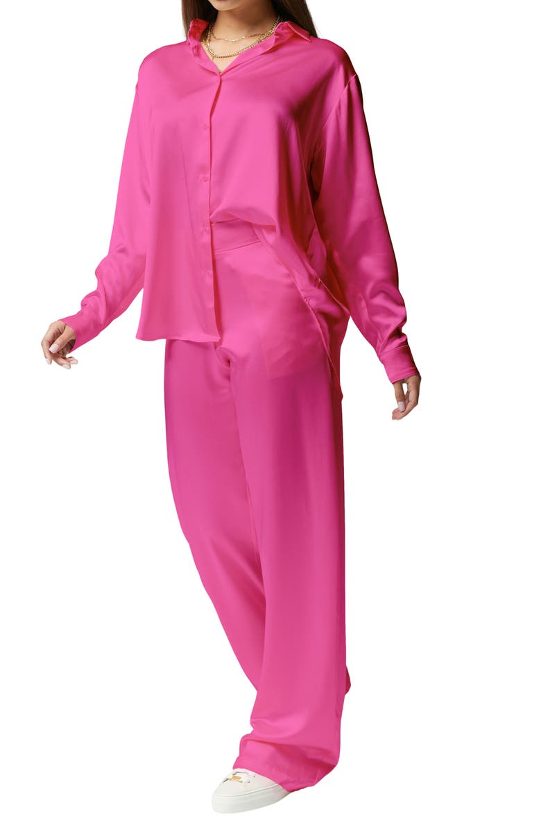 LITA by Ciara Soiree Stretch Charmeuse Silk Button-Up Shirt, Alternate, color,