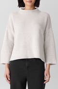Eileen Fisher Funnel Neck Organic Cotton Blend Sweater