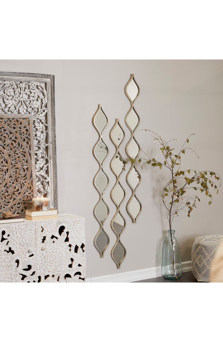 VIVIAN LUNE HOME Geometric Slim Wall Mirror, Alternate, color, Silver