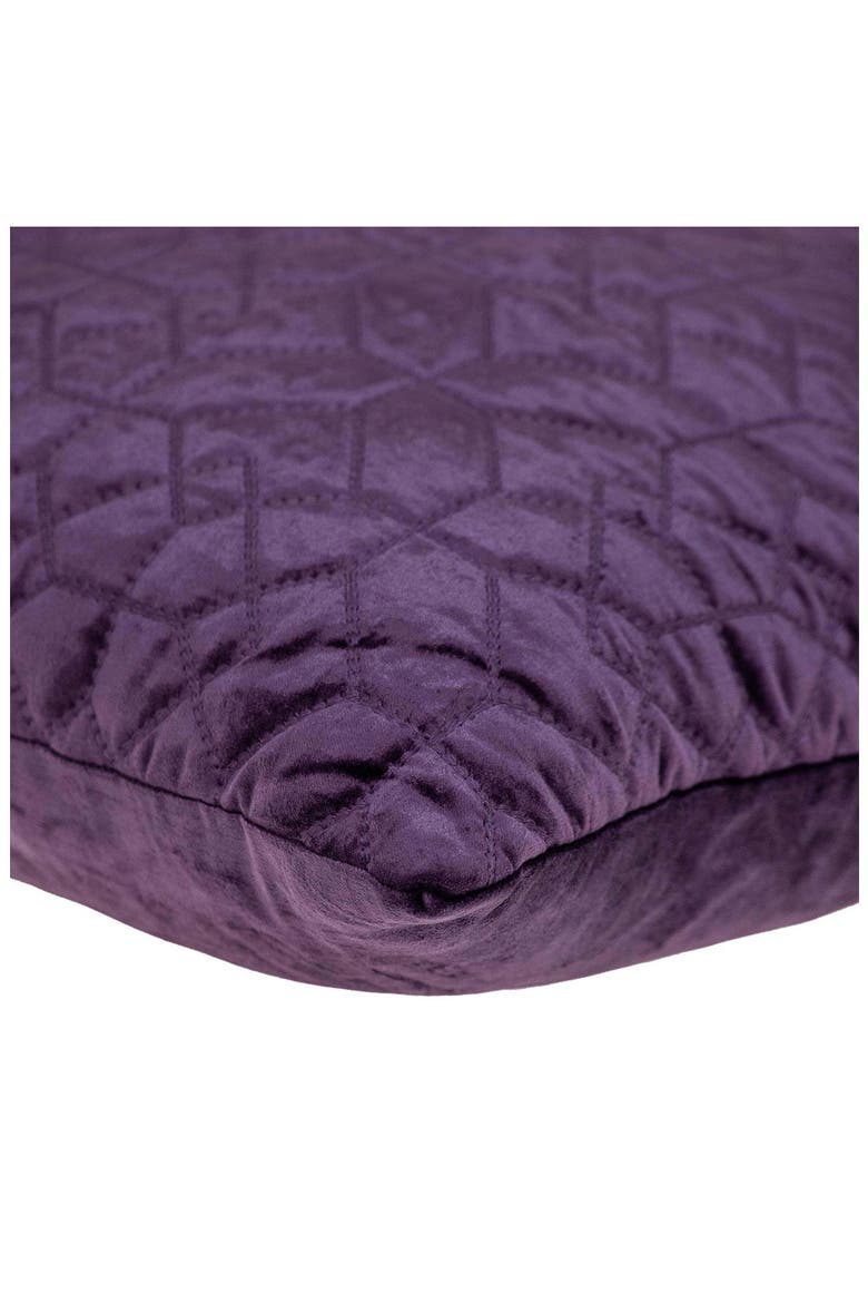 Sora Quilted Throw Pillow, Alternate, color, PURPLE
