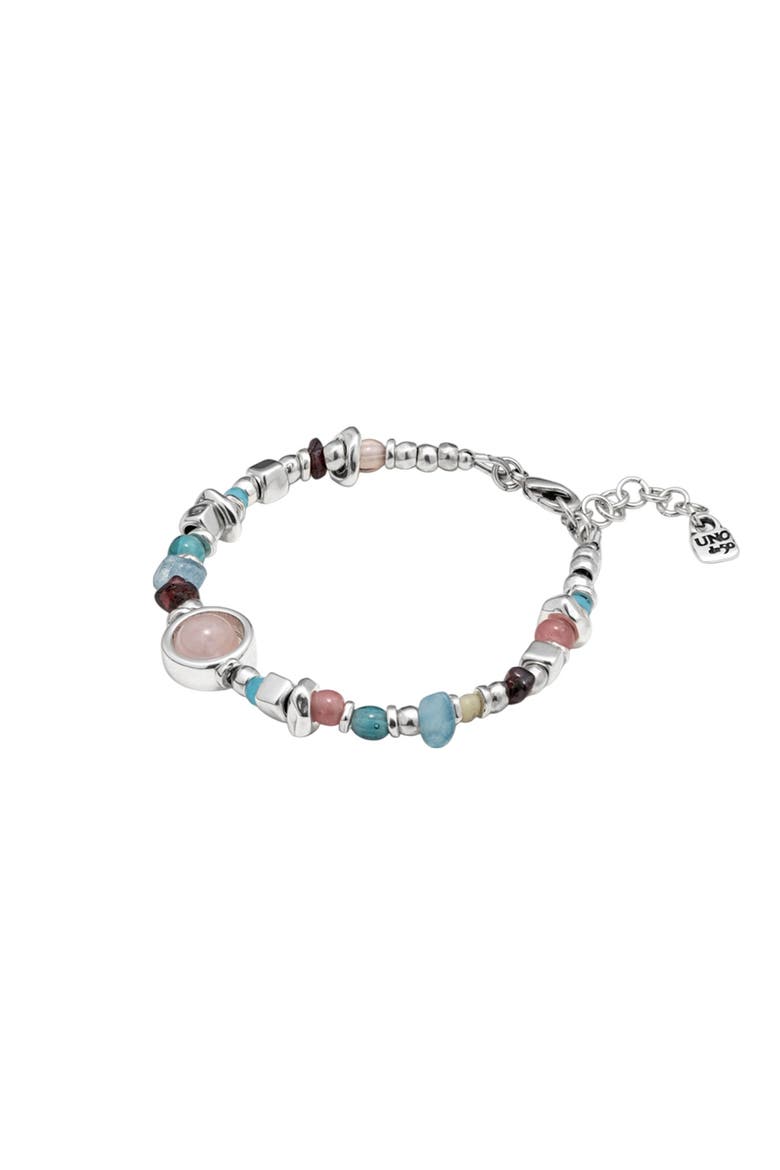 Textured Stone Crystal Bracelet, Alternate, color, Silver