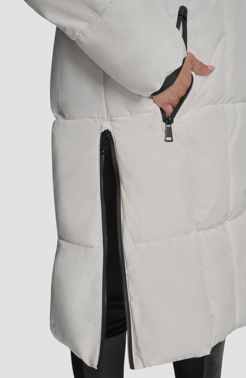 Dkny Box Quilted Longline Puffer Coat In White
