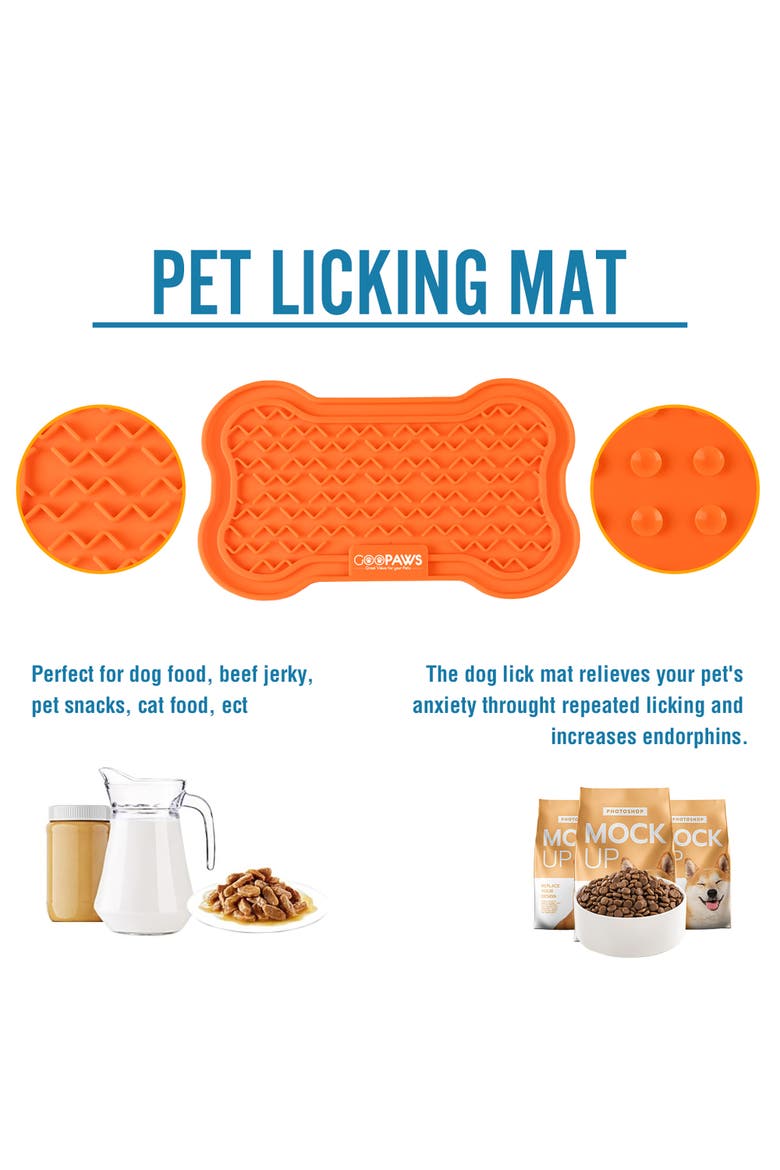 Licking Mat 2Pack Orange & Blue, Slow Feeder Pads For Dogs & Cats, Alternate, color, Multicolored