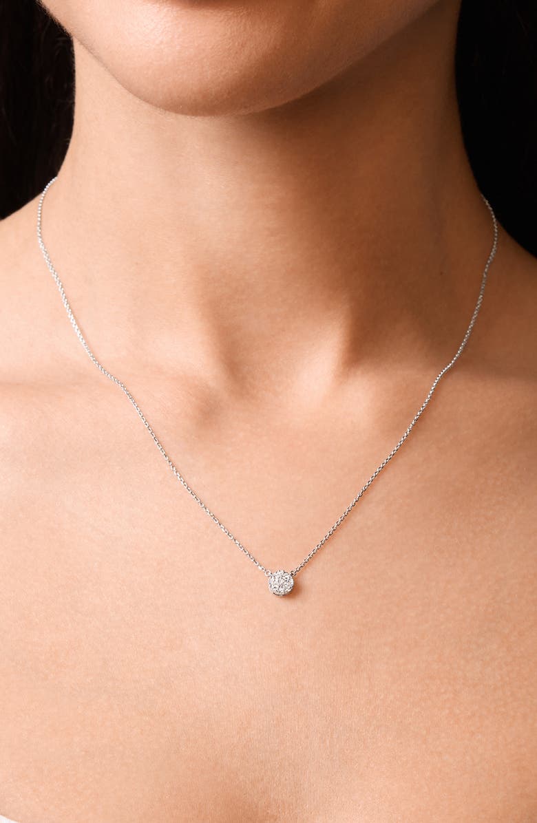 Bony Levy Mika 18K White Gold Pavé Diamond Disc Pendant Necklace, Alternate, color, 18K White Gold