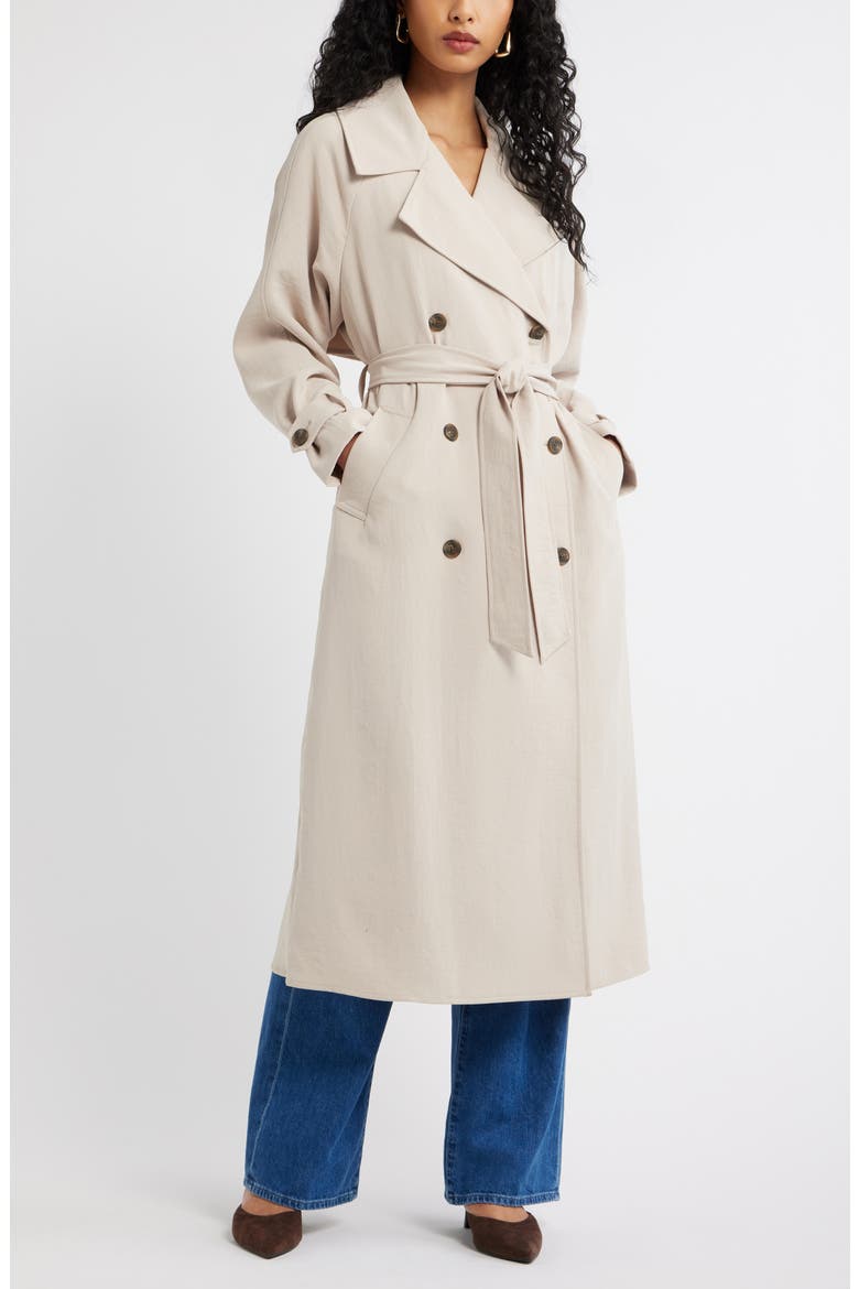 The Curator Crepe Oversize Trench Coat, Alternate, color, GREY FEATHER