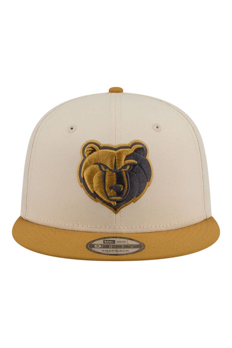 Men's New Era  Cream/Tan Memphis Grizzlies Two-Tone Color Pack 9FIFTY Snapback Hat, Alternate, color, Cream