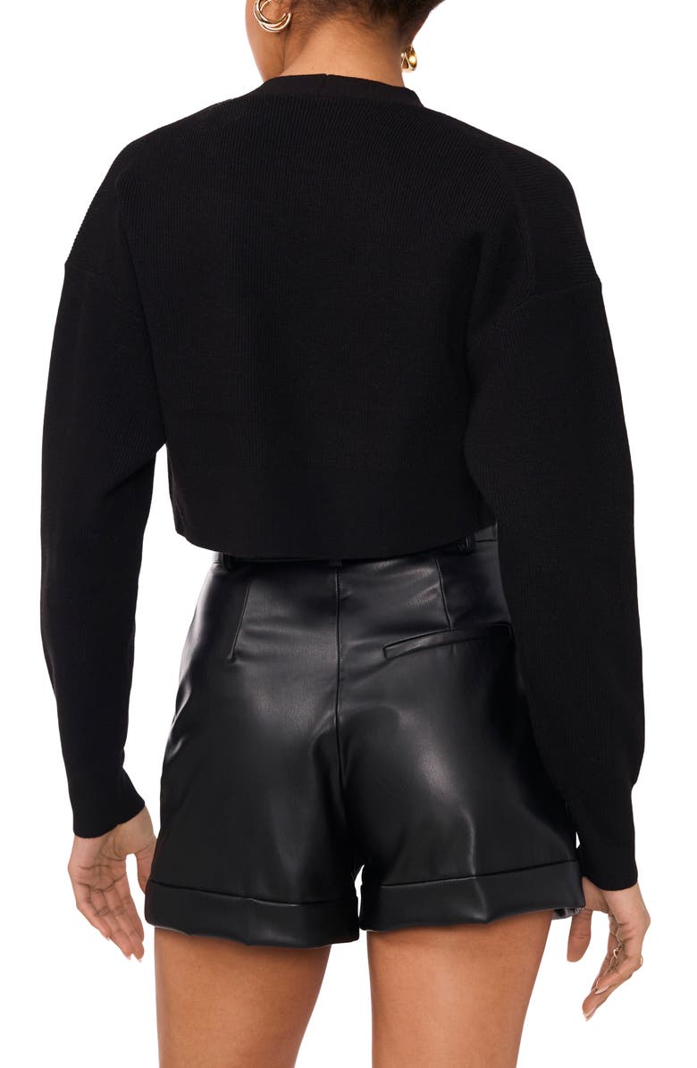 1.STATE Rib Knit Bolero Cardigan, Alternate, color, Rich Black