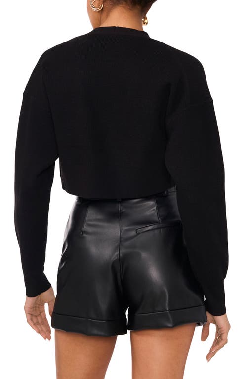 1.state Rib Knit Bolero Cardigan In Rich Black