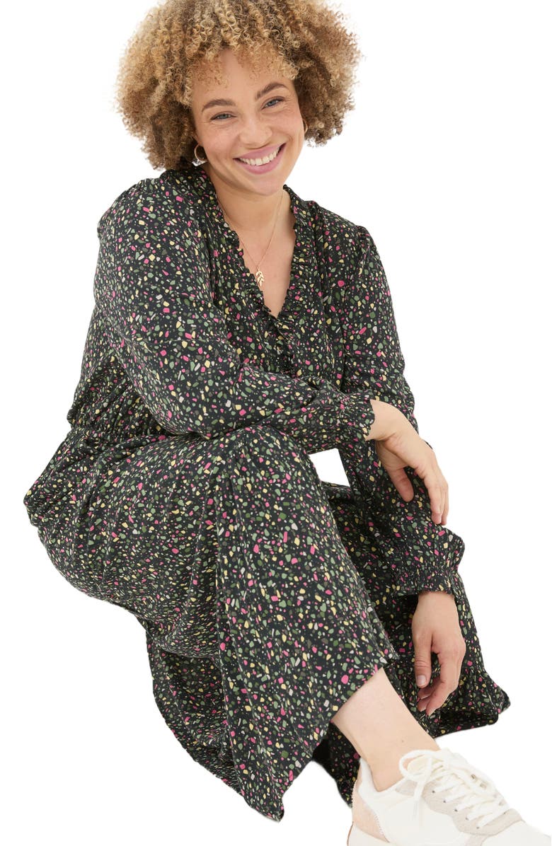 FatFace Women's Plus Size Dahlia Ditsy Marks Maxi Dress, Main, color,