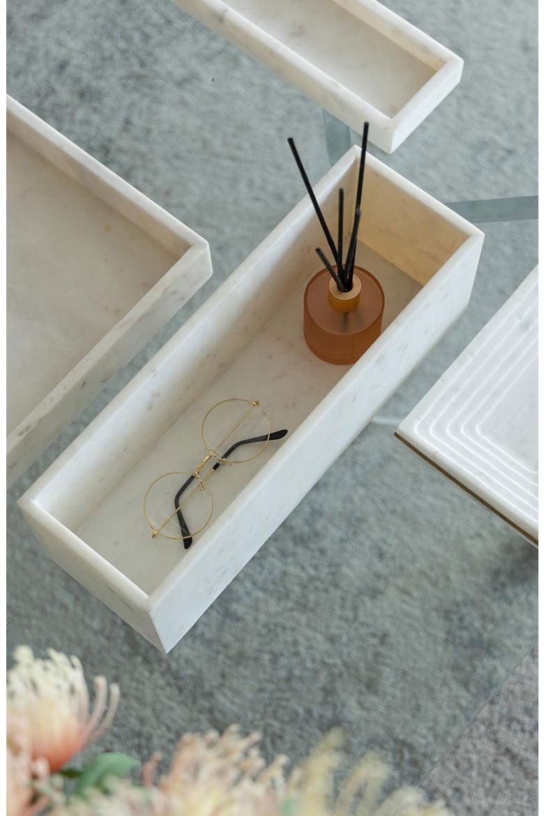 Rectangular Marble Tray, Alternate, color, WHITE