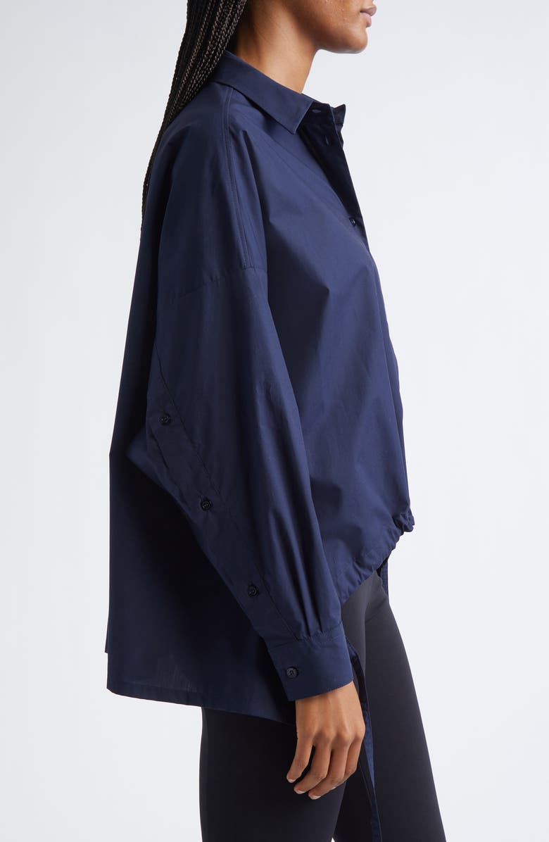 Emporio Armani Oversize Cotton Poplin Button-Up Shirt, Alternate, color, Solid Blue Navy