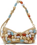 Cult Gaia Mercier Beaded Raffia Shoulder Bag