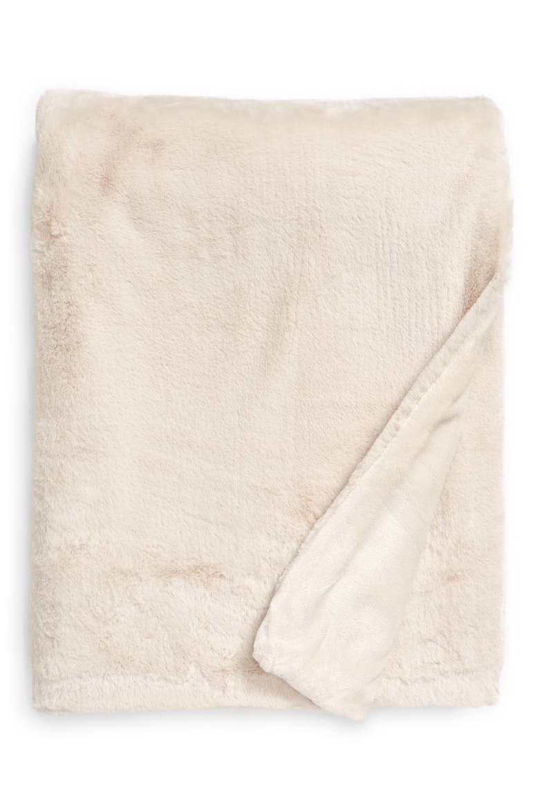 Cuddle Puddles Plush Throw Blanket, Main, color, BEIGE BEAR
