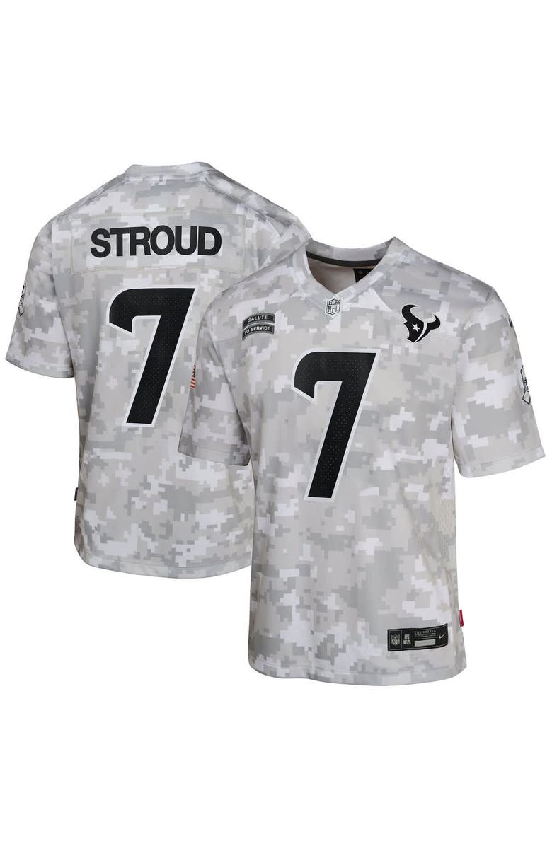 Nike Youth Nike C.J. Stroud Arctic Camo Houston Texans 2024 Salute to Service Game Jersey, Alternate, color,