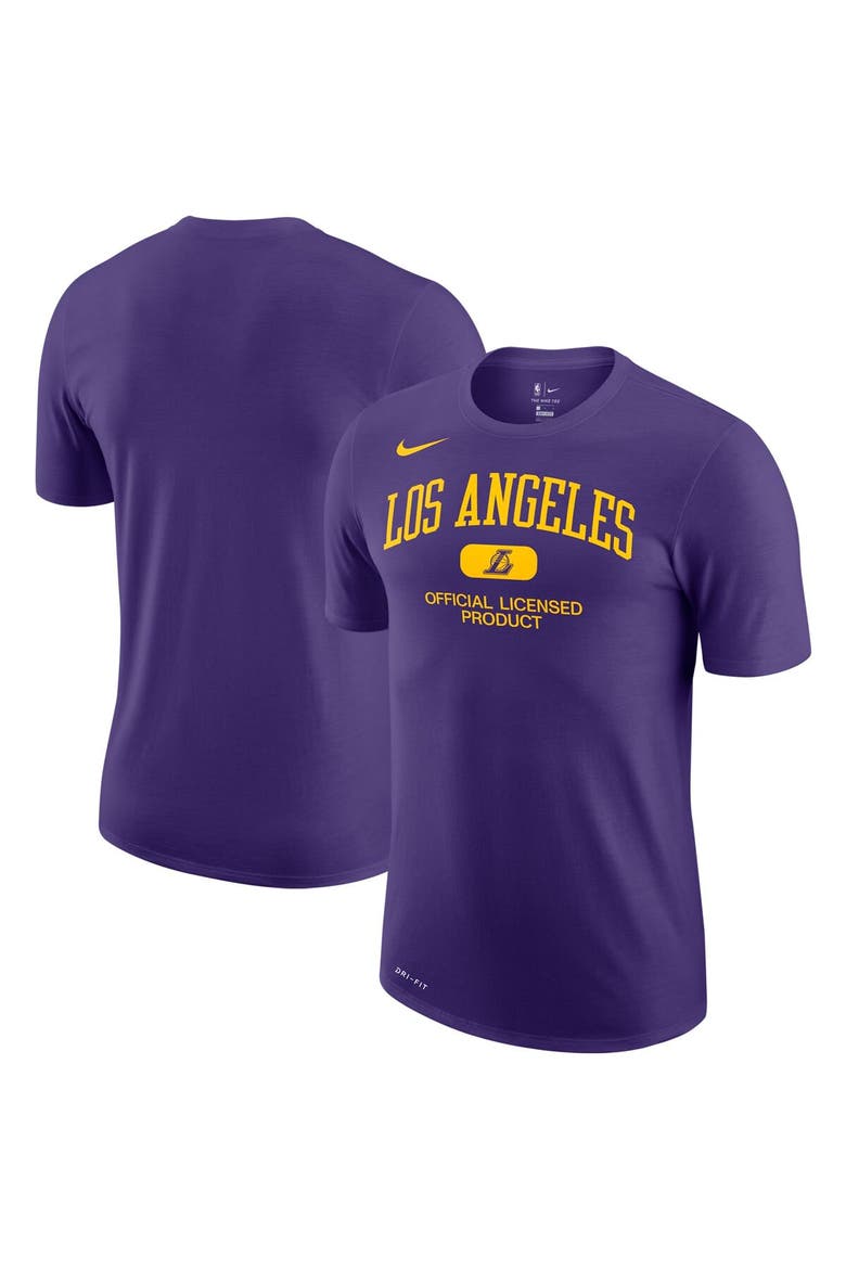 Men's Nike Purple Los Angeles Lakers Essential Heritage Performance T-Shirt, Main, color, Purple