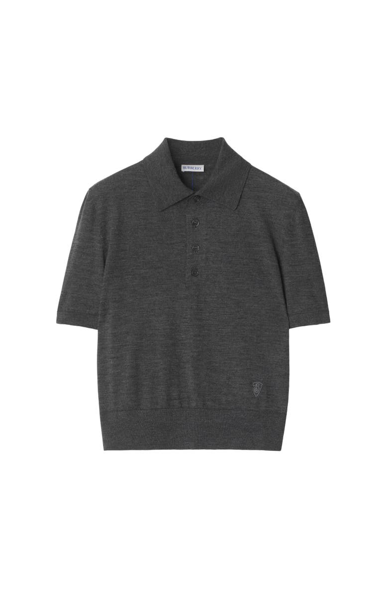 Burberry Wool Polo Shirt, Alternate, color, Mid Grey