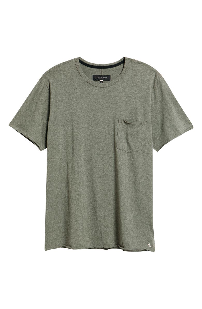 rag & bone Miles Melange Pocket T-Shirt, Alternate, color, Heather Green