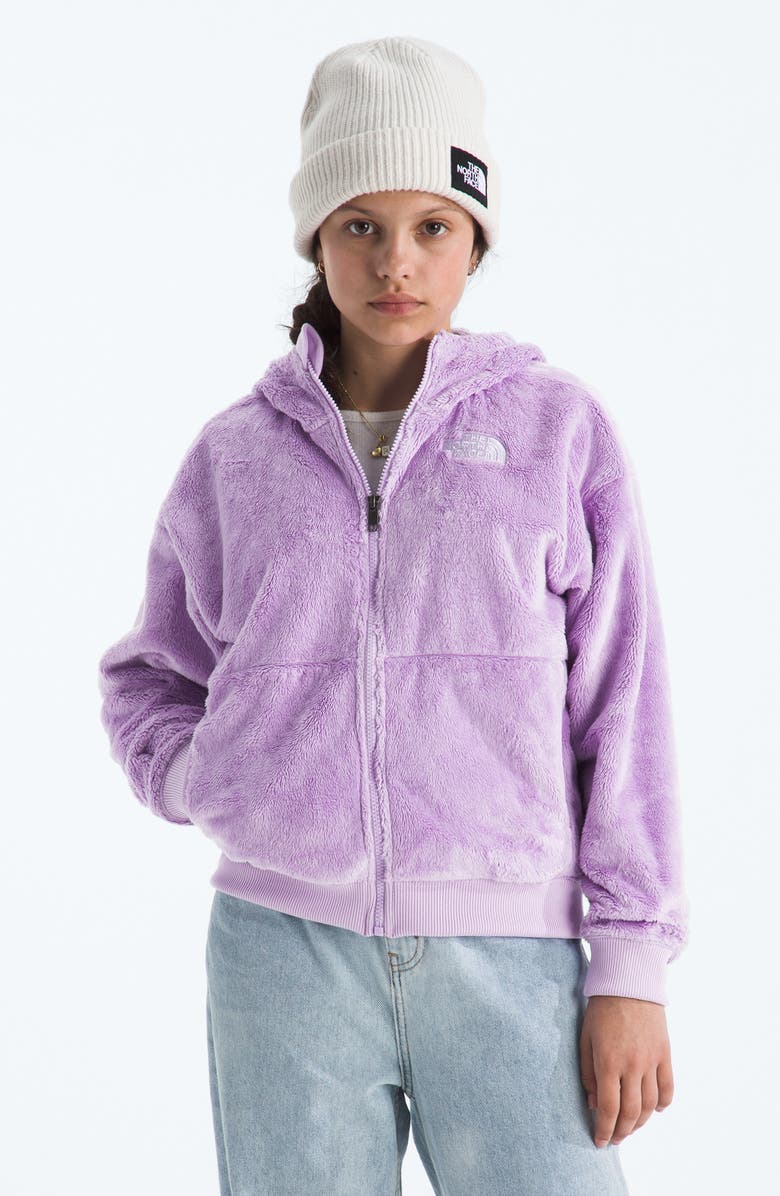 The North Face Kids' Osito High Pile Fleece Full Zip Hoodie, Main, color, Lite Lilac