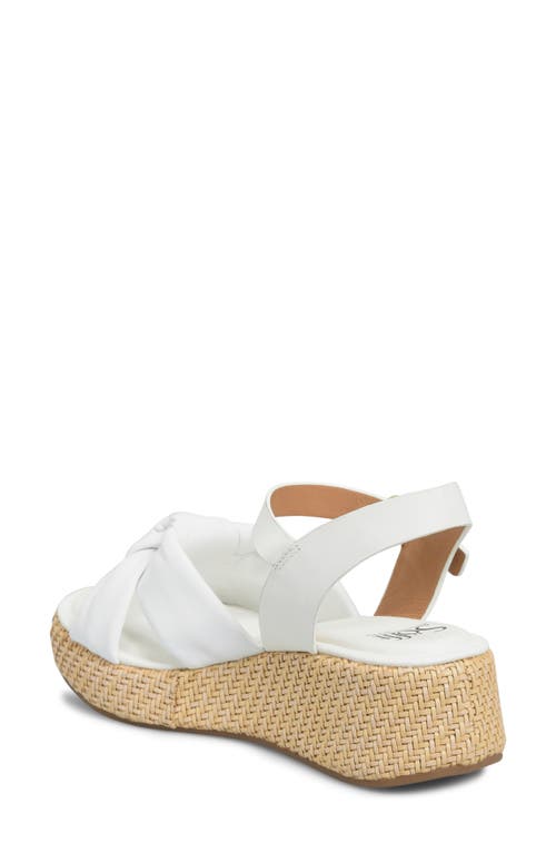Söfft Farah Basketweave Platform Sandal In White