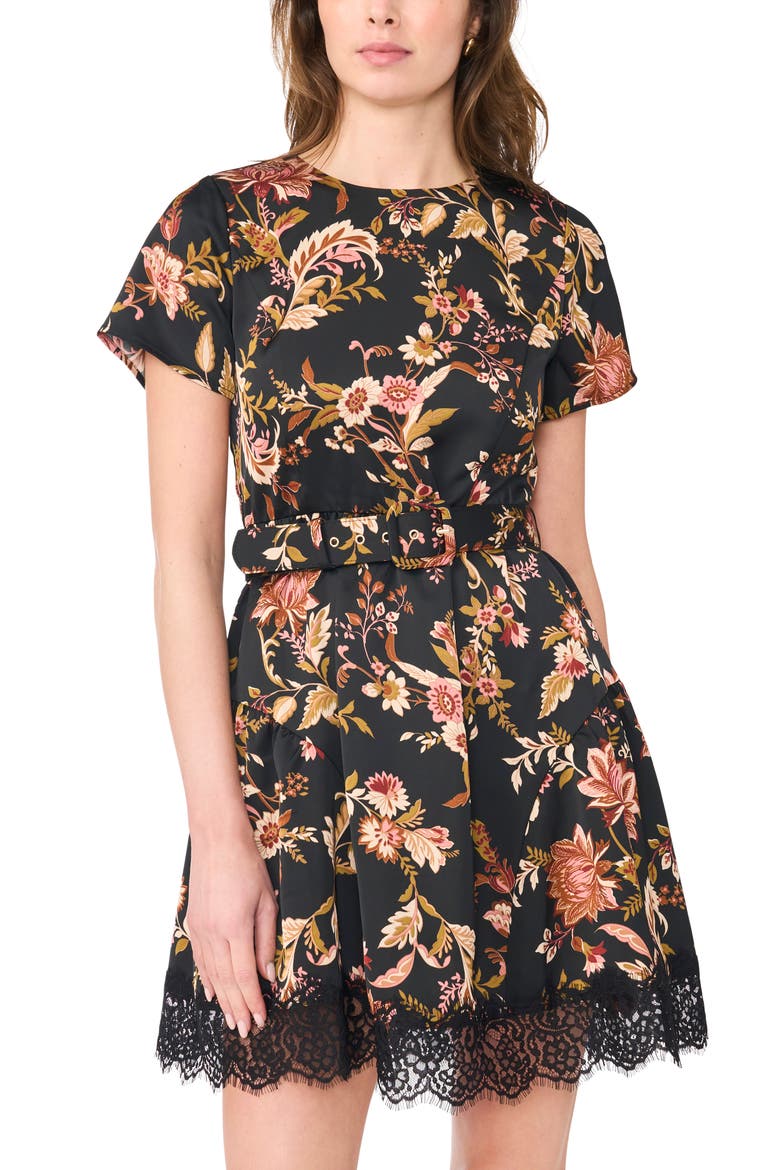Short Sleeve Minidress, Alternate, color, RICH BLACK