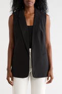T Tahari Notch Lapel Longline Vest