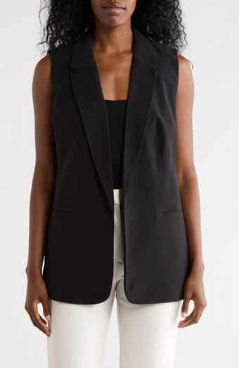 T Tahari Notch Lapel Longline Vest