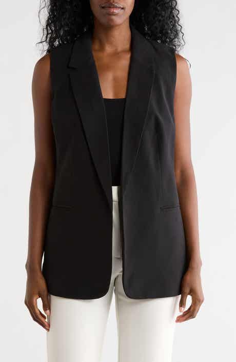 T Tahari Notch Lapel Longline Vest
