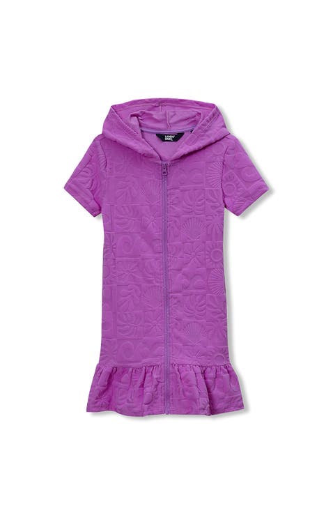 Girls Terry Zip Front Cover Up Dress