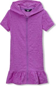 Lands' End Girls Terry Zip Front Cover Up Dress