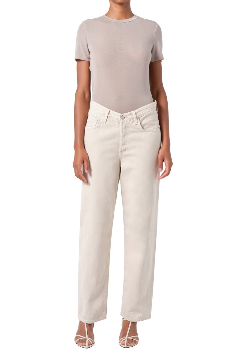 V-Waist Baggy Straight Leg Jeans, Alternate, color, SCONE