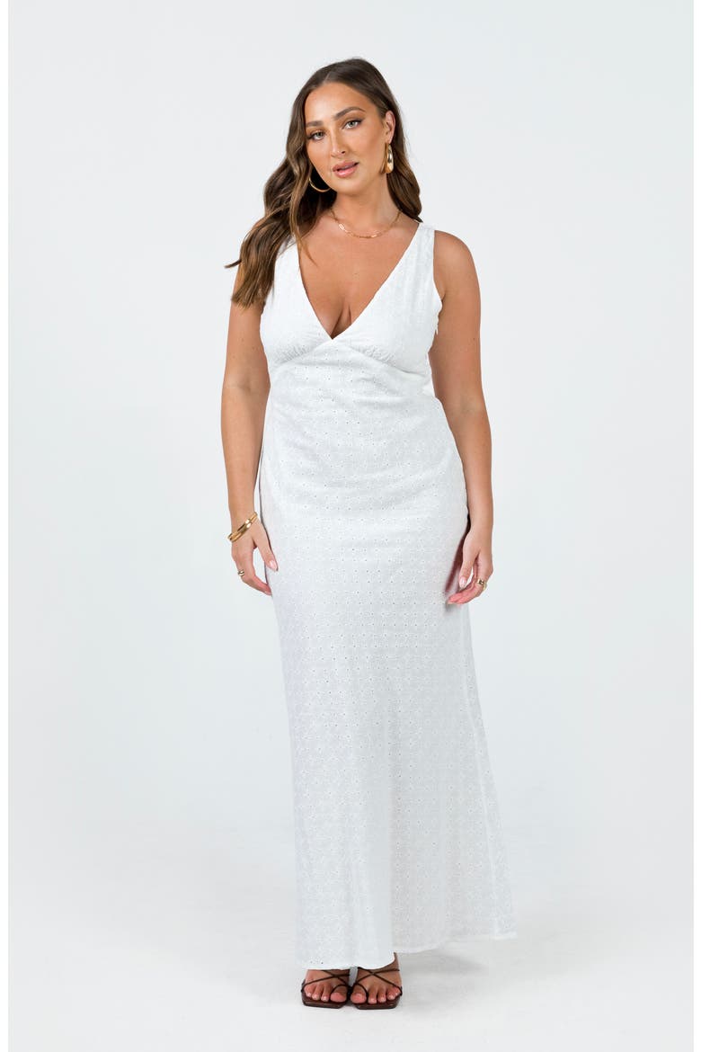 Nellie Cotton Eyelet Maxi Dress, Alternate, color, WHITE