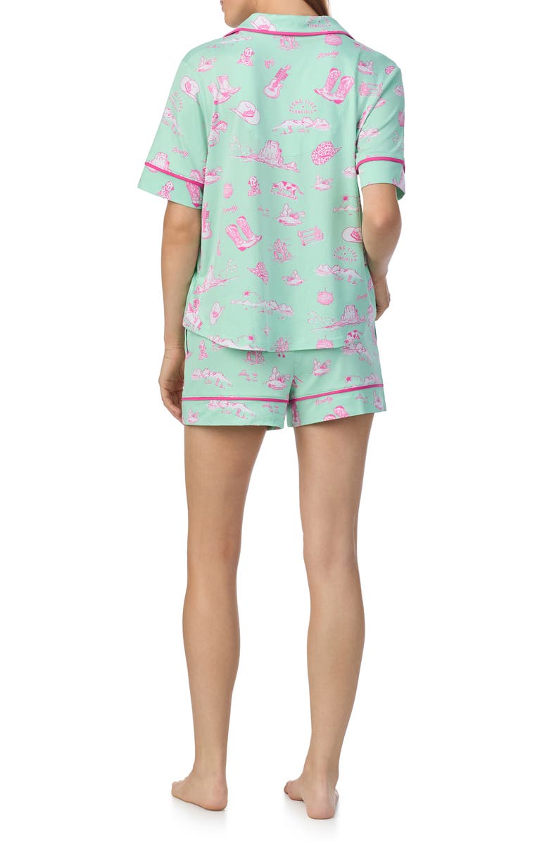Room Service Pjs Print Short Pajamas, Alternate, color, Mint Print