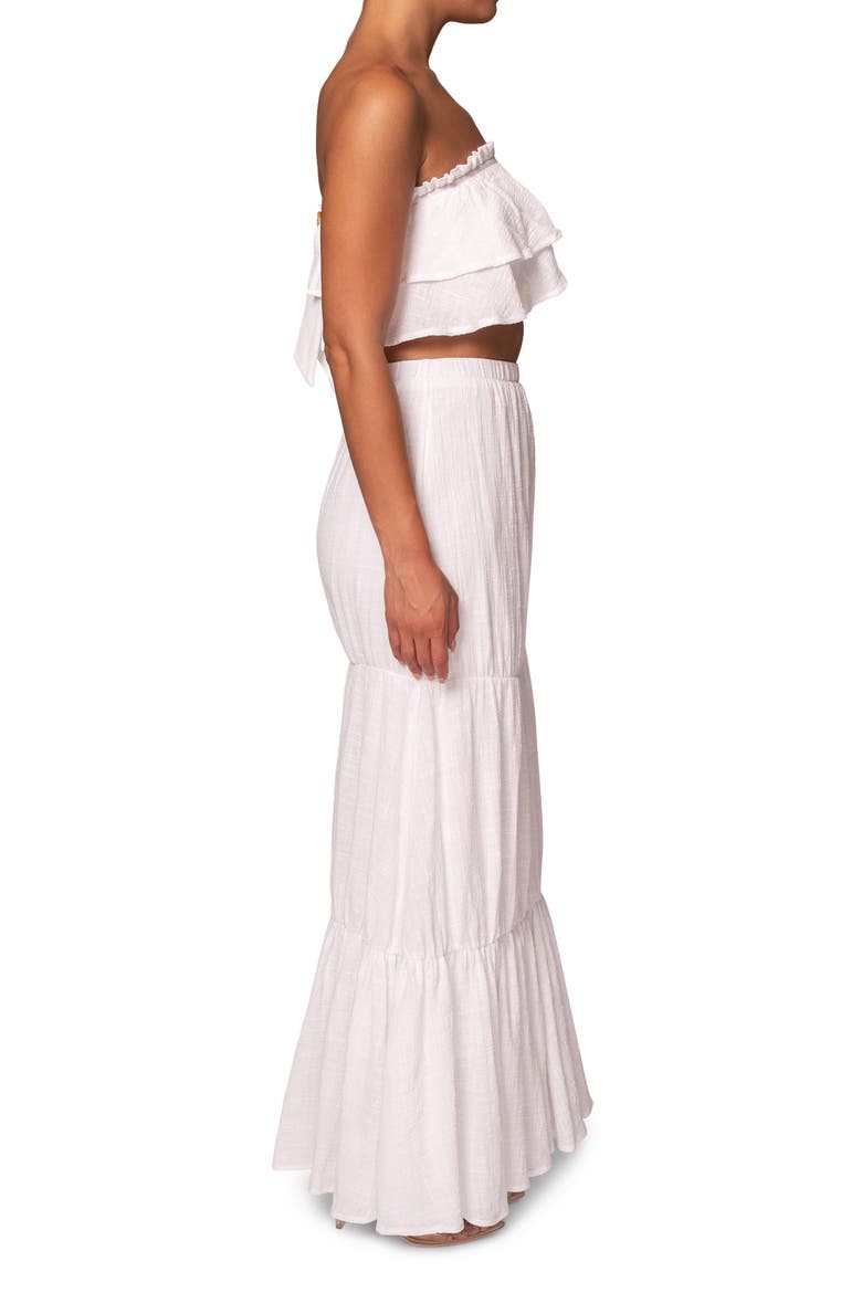 By the Sea Strapless Crop Top & Maxi Skirt Set, Alternate, color, WHITE