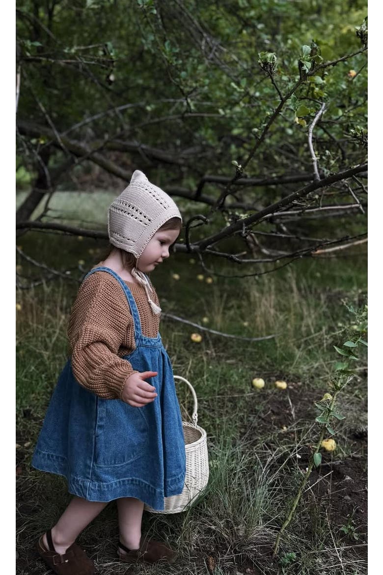The Oversized Denim Pinafore Kids, Main, color, light denim