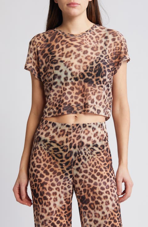 Semisheer Mesh Crop Cover-Up T-Shirt (Regular & Plus Size)