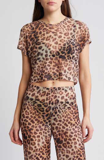 Good American Semisheer Mesh Crop Cover-Up T-Shirt