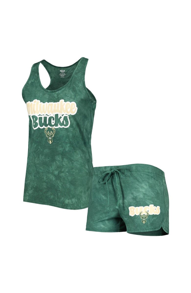 CONCEPTS SPORT Women's Concepts Sport  Hunter Green Milwaukee Bucks Billboard Tank Top & Shorts Sleep Set, Main, color, Hunter Green